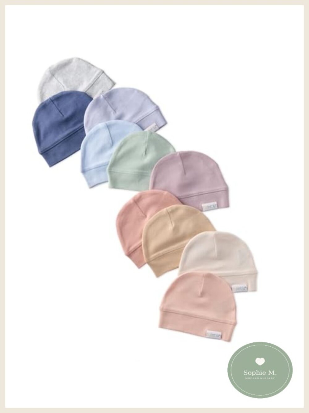 10-Pack Organic Cotton Baby Beanie Hats Newborn Infant Caps